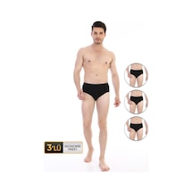 Çift Kaplan Erkek Elastanlı Siyah Slip 887 3'lü Ekonomik Paket Siyah