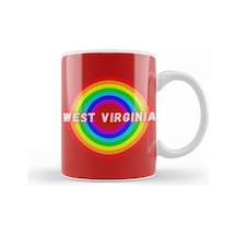 West Virginia Vintage Retro Rainbow Style Kupa Bardak Porselen Karışık