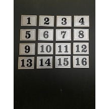 Kapı Numarası Dolap,Raf,Posta Kutusu 3X3 Cm 1 Den 16 Ya