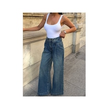 Zdnjeans Kadın Yüksek Bel Kot Pantolon Koyu Mavi