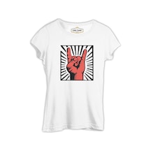 Rock - İkon Beyaz Kadın Tshirt 001
