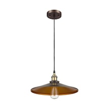 Mylights Retro Rustik Metal Mat Siyah İçi Altın Sarkıt Avize 40 Cm En Çok Renkli