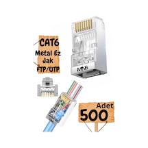 Mn6 M117xf Cat6 Jack/500 Adet-metal Ez/yeni Nesil Rj45 Cat6-8p/8c Açık Uçlu/cat6 Konnektör