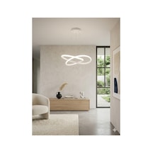Yüksek Aydınlatmalı Kardelen Model Beyaz Gövde Rengi Sarkıt Modern 3 Renk Led Avize