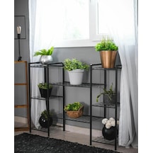 Dekoratif Metal Ayaklı 8 Tel Raflı Saksılık Katlı Saksı Standı Çiçeklik Garden Çok Renkli