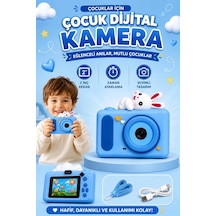 Mini Çocuk Kamerası 2 İnç Ekranlı Fotoğraf Video Çekimli Şarjlı Silikon Korumalı Dijital Kamera