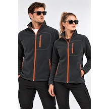 Genius Store Unisex Polar Tam Fermuarlı 3 Cepli Tüylenme Yapmaz Soğuğa Karşı Dayanaklı Spor Erkek-kadın Polar Tekli Füme