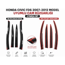 Honda Cıvıc Fd6 2007-2012 Model Uyumlu Cam Rüzgarlığı 4 Parça Set