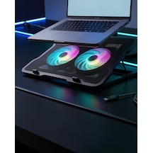 Ayarlanabilir Laptop Soğutucu Çift Fanlı Rgb Işıklı Uczzzn33bilgisayarfanı-3