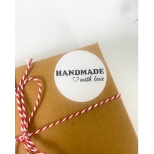 Handmade With Love Siyah 4cm Yapışkanlı Etiket 120 Adet