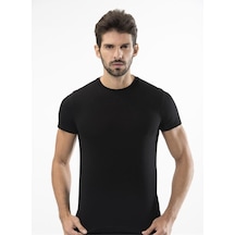Türen 164 Likralı Erkek T-shirt-sıyah Siyah