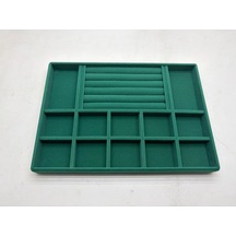 İstanbul Model Süet Kumaş Yeşil Renk 24/34 Cm Takı Sergileme Standı