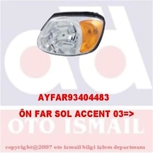 AYFAR 404483 FAR SOL + SİNYAL ACCENT ADMIRE 03-04 ELEKTRİKLİ SARI