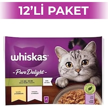 Whiskas Pure Delight Dilimli Seçim Tavuklu ve Somonlu Yetişkin Kedi Maması 12'li 4 x 85 G