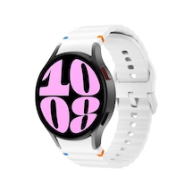 Samsung Galaxy Watch 6 40-43-44-47mm İle Uyumlu Metal Tokalı Dalgalı Spor Silikon Kordon