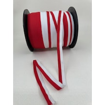 1.5 Cm Çizgili Grogren Şerit-5 Metre Kırmızı-beyaz