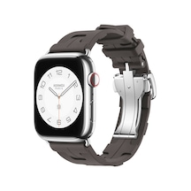 Ekılıf - Apple Uyumlu  Watch 40mm - Kordon Spor Görünümlü Silikon Kordon Krd-94 - Haki