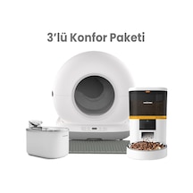 Haustier Cb001 Gri Kedi Tuvaleti Qq003 Beyaz Mama Kabı Wf007l Beyaz Kedi Suluğu 3 Lü Set Haustier Türkiye Garantili