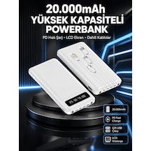 Akıllı Lcd Ekranlı 20.000mah Powerbank Pd + Usb + Type-c Yeni Nesil siyah