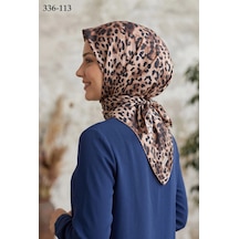 Moonscarfs Moonscarf Leopar Desenli Soft Pamuk Eşarp 336-113 Çok Renkli