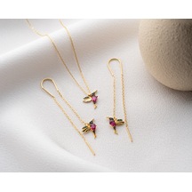 925 Ayar Papatya Silver İthal Takım Rose,gold,rodaj Gümüş