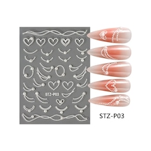 Nailist Fransız İnci Yapışkanlı Tırnak Sticker Nailart Tırnak Dövmesi No.3