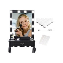 Makyaj Masası Aynası, Hollywood Tarzı 10'lu Led Işıklı, Usb, Beyaz Genel