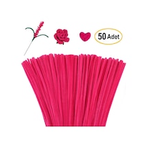 Fuşya Renkli 50 Adet Şönil, Tüylü Tel, Eğitici Şönil Seti, 30 Cm, Peluş Tel