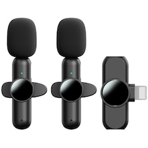 K3 Kablosuz Yaka Mikrofonu Taşınabilir Mini Yıldırım Yaka Mikrofonu Seti 2 Verici + Alıcı 681400538a