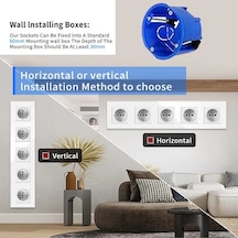 Novahub Gri Avrupa Standardı Priz Tipi Temperli Cam Panel 250v Yeni Gizli Duvar Prizi A3