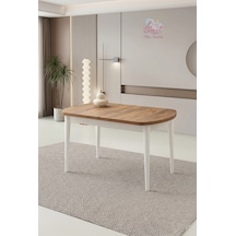 Kelebek Gizli Kaşıklıklı Açılır Mdf Masa Mutfak,salon,yemek Odası Masası 80x140 Cm Naturel