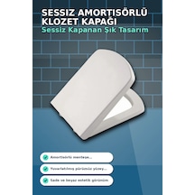 Sessiz Amortisörlü 44x35 Cm Beyaz Kare Klozet Kapağı - Yavaş Kapanan Mekanizma Bx-313437 Çok Renkli
