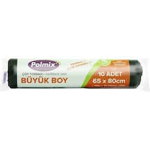 Polmix Standart Büyük Boy Çöp Torbası Siyah 65 x 80 CM