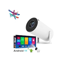 Lobo Beyaz Taşınabilir Sinema Projektörü 1280 720p Ev Sineması Bluetooth Android 11 Akıllı