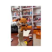 Amigurumi Tilki Anahtarlık - El Yapımı Örgü Figür 9cm Turuncu Turuncu
