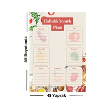 Haftalık Yemek Planı A5 Not Defteri 45 Yaprak Çok Renkli