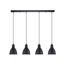 Rsylight Retro Metal Masa Üstü Rustik 4 Lü Siyah Sarkıt Avize Genişlik 100 Cm Beyaz