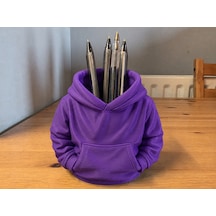 3d Baskı Kapüşonlu Sweatshirt Kalemlik - Masaüstü Organizer-mor Çok Renkli