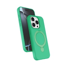 Newface Apple İphone 15 Pro Max Regal Magsafe Standlı Kapak - Yeşil
