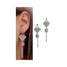 Zirkon Taşlı 925 Ayar Gümüş Tasarım Küpe N11.99056