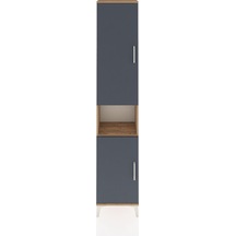 Arges Dolap 4 Raflı 2 Kapaklı Tek Askılı 44x30x221 Çam-antrasit Çam