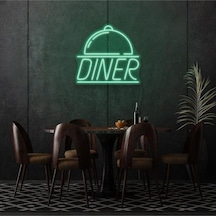 Restoranlara Özel Diner Yazılı Ve Şekilli Neon Tabela Yeşil