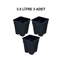 Grow Wizard Plastik Kare Saksı 3.5 Litre 3 Adet