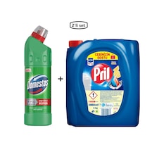Domestos Çamaşır Suyu Dağ Esintisi 750 Ml + Pril Sıvı Bulaşık Deterjanı 4 Kg-- 2'li Set 2'li Set