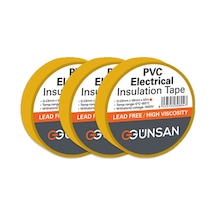 3 Adet Günsan Sarı İzole Bant 0.13x18mmx10m
