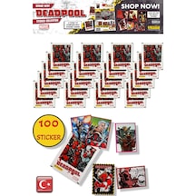 20 Paket - Marvel Deadpool Çıkartma Paketi Panini Lisanslı Ürün 100 Stıcker