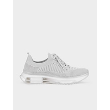 Gri Bağcıklı Kadın Sneaker Spor Ayakkabı Gri