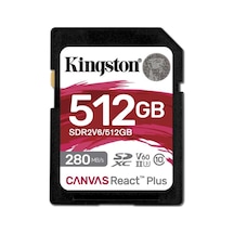 Kingston Sdr2v6-512gb Canvas React Plus Sdxc Uhs-ıı 280r-150w U3 V60 For Full Hd-4k Sd Hafıza Kartı
