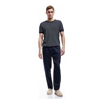 Koton Cep Detaylı Beli Bağcıklı Oversize Keten Pantolon Lacivert 5sam40151hw Lacivert