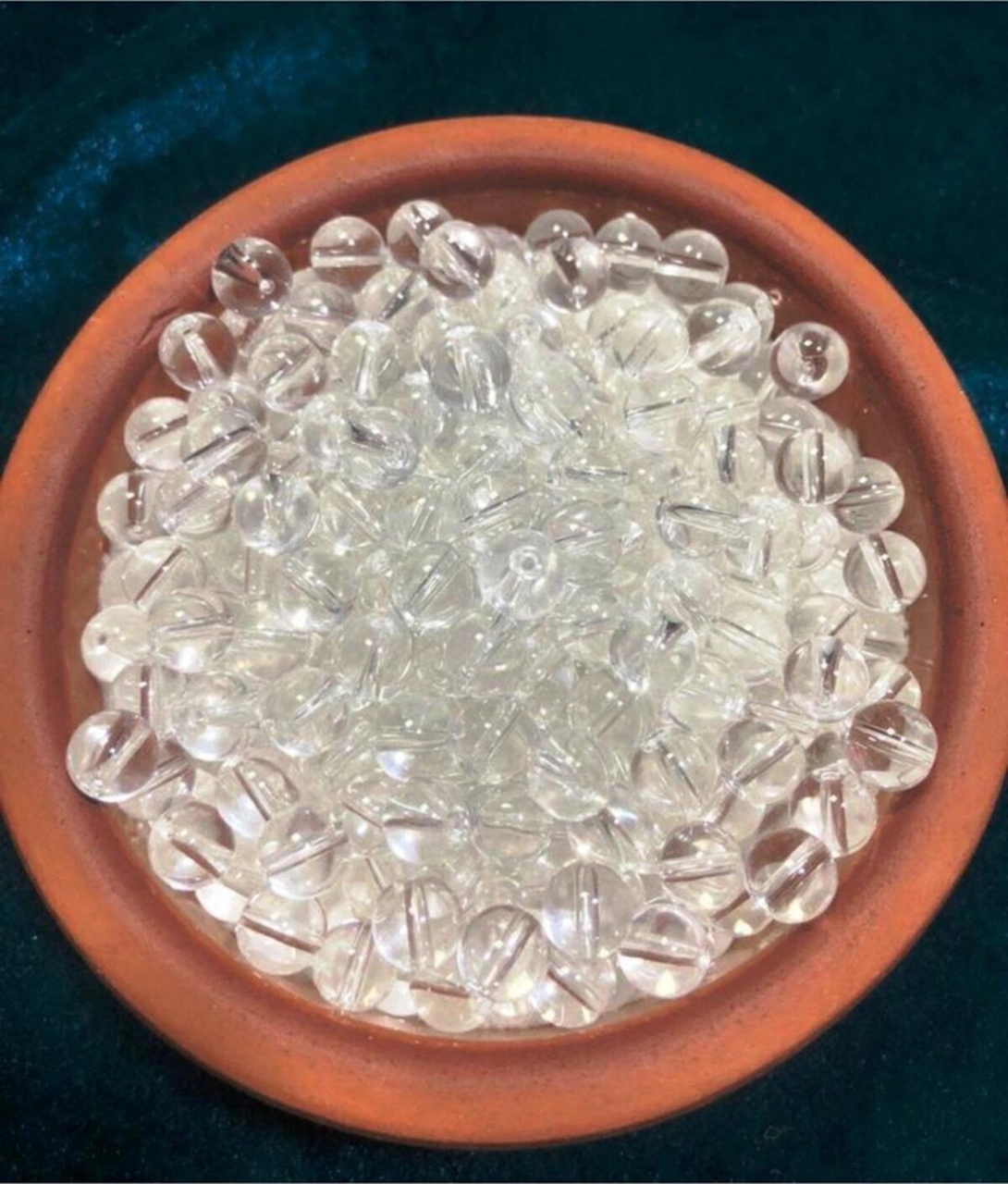 8mm Yuvarlak Şeffaf Cam Boncuk - Takı Boncuğu - 50 Adet -